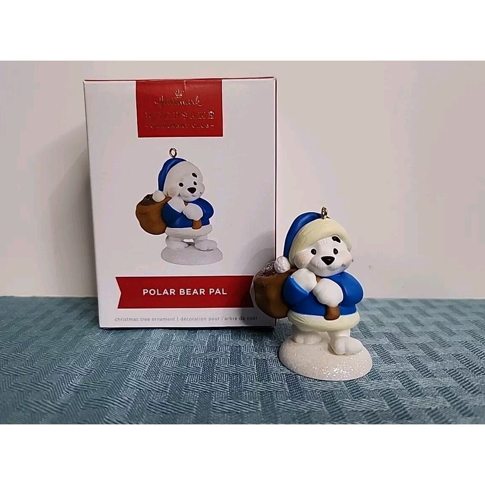 Hallmark Keepsake Ornament Club Polar Bear Pal Tracy Larsen Christmas Blue Coat